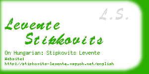 levente stipkovits business card